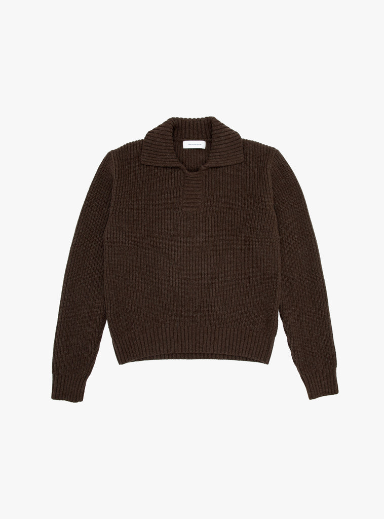 Collar Sweater Dark Brown by mfpen at Couverture and The Garbstore 