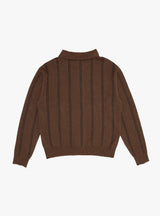 Formal Cardigan Light Brown Stripe by mfpen at Couverture and The Garbstore rear shot