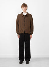 Formal Cardigan Light Brown Stripe by mfpen at Couverture and The Garbstore on model