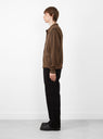 Formal Cardigan Light Brown Stripe by mfpen at Couverture and The Garbstore model side profile