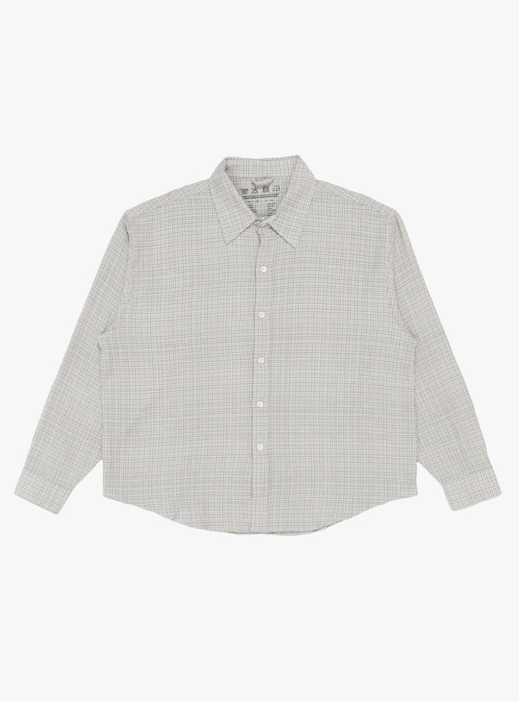 Vacation Shirt Grey Check Seersucker by mfpen at Couverture and The Garbstore