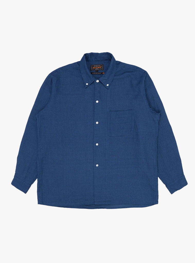 Open B.D. Panama Shirt Indigo Blue by Beams Plus at Couverture and The Garbstore 