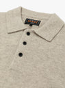 Knit Polo 9G Beige by Beams Plus at Couverture and The Garbstore close up