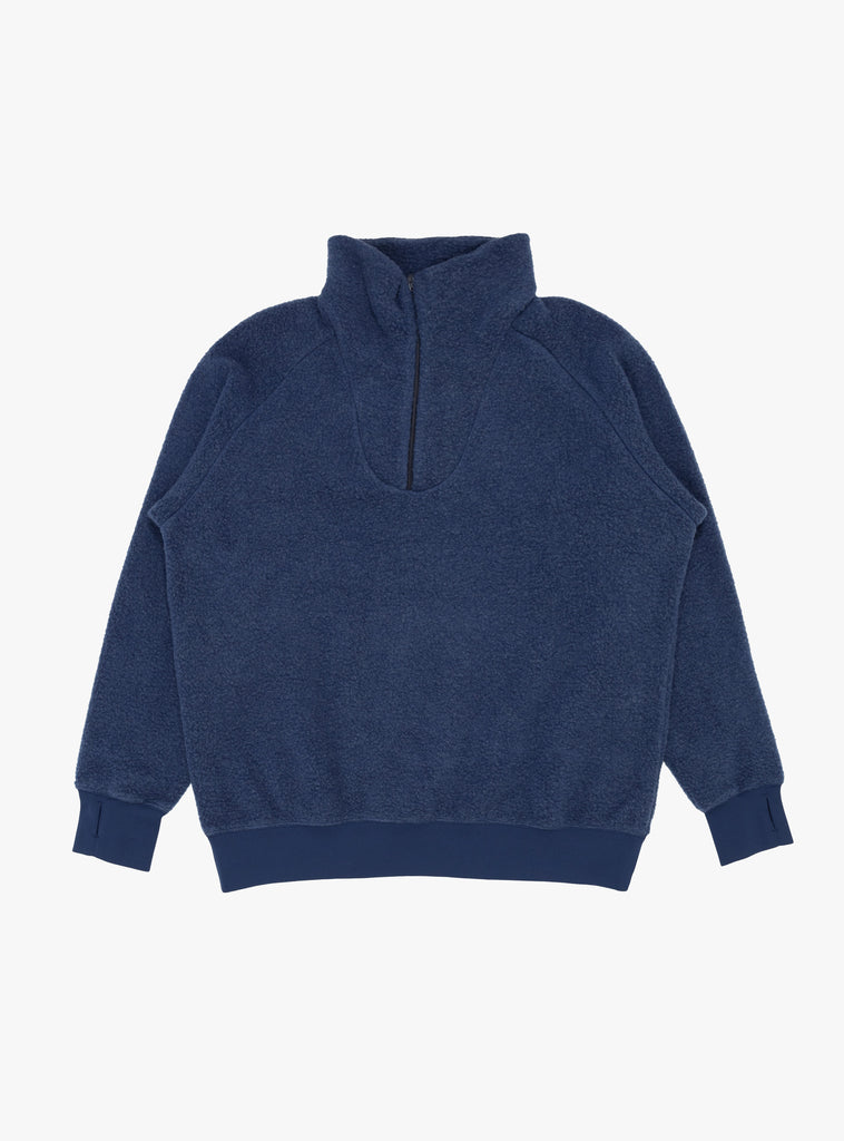 MIL Half Zip Fleece Blue by BEAMS plus at Couverture and The Garbstore 