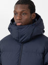 Tech Alpine Down Parka Navy by Daiwa Pier39 at Couverture and The Garbstore close up 