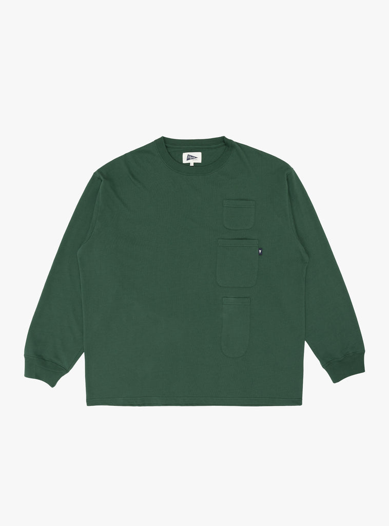 Utility Long Sleeve Tee Dark Green by Pilgrim Surf + Supply at Couverture and The Garbstore