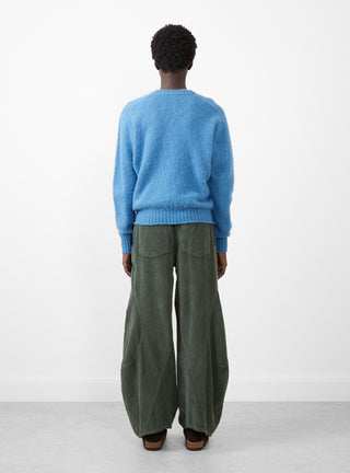 Shaggy Bear Jumper Blue Dream by Howlin at Couverture and The Garbstore on model rear shot