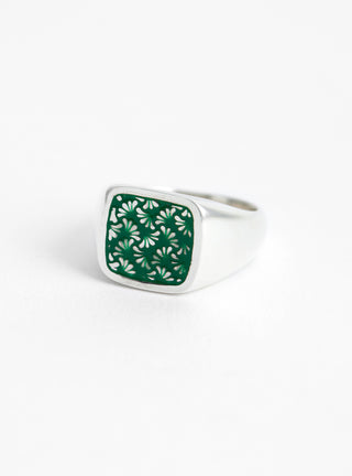 Floral Signet Ring Silver by Maple at Couverture and The Garbstore