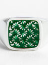 Floral Signet Ring Silver by Maple at Couverture and The Garbstore close up