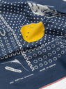 Mirrored Mt Fuji Bandana Navy by Kapital at Couverture and The Garbstore close up 