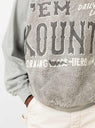 Grizzly Fur Sweatshirt Grey by Kapital at Couverture and The Garbstore close up 