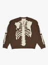 5G Wool Bone Crew Sweater Brown by Kapital at Couverture and The Garbstore rear