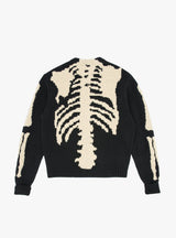 5G Wool Bone Short Cardigan Black by Kapital at Couverture and The Garbstore rear shot