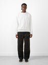 Light Canvas Lumber Pants Black by Kapital at Couverture and The Garbstore on model 