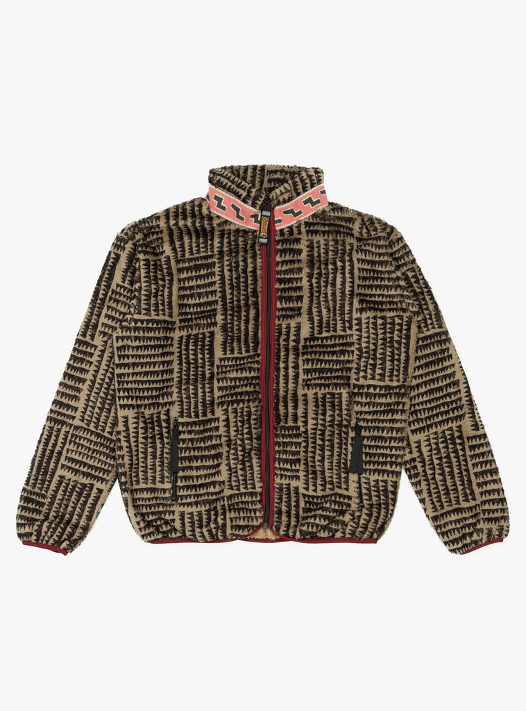 Hacksaw Block Zip Fleece Blouson Beige by Kapital at Couverture and The Garbstore