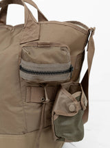 ALL 2Way Bucket Tote With Pouches Beige by Porter Yoshida & Co at Couverture and the Garbstore  detachable pockets