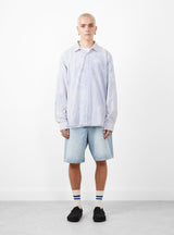 Classic Long Sleeve Shirt Bleached Blue by Stussy at Couverture and The Garbstore 