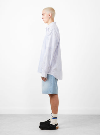 Classic Long Sleeve Shirt Bleached Blue by Stussy at Couverture and The Garbstore side profile