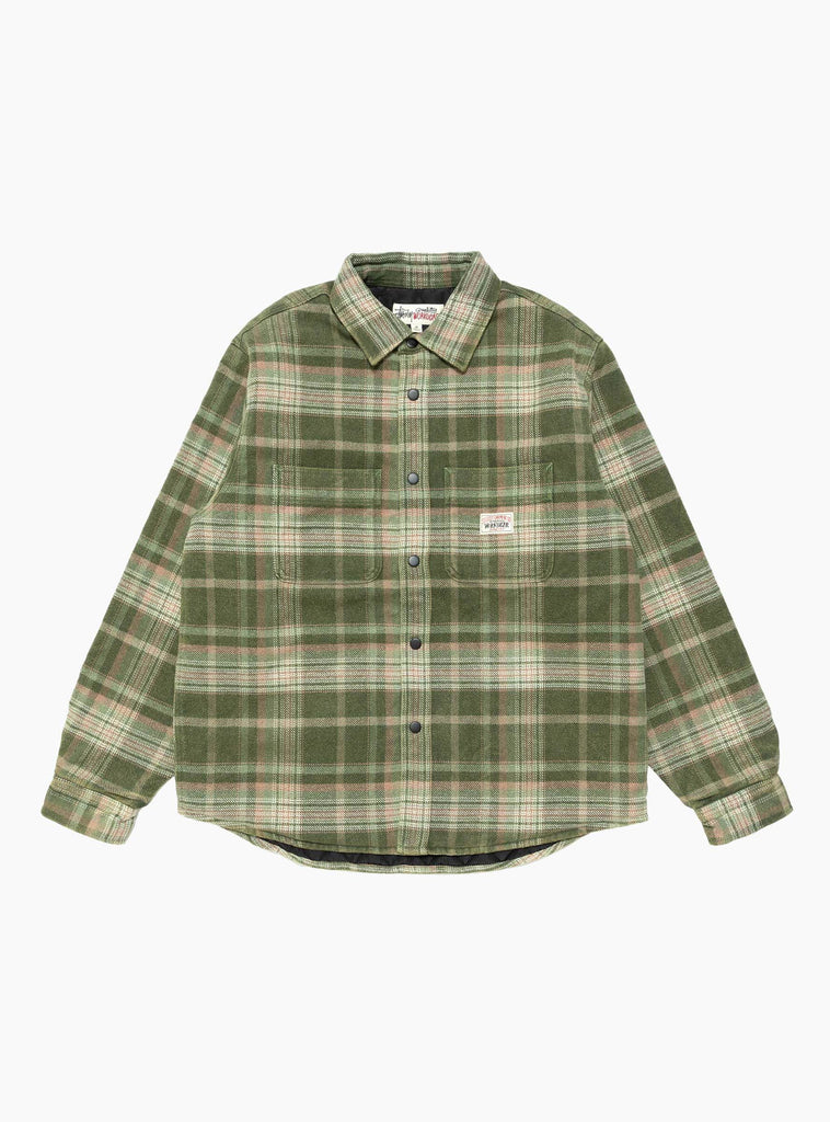 Heavy Washed Plaid Shirt Green by Stussy at Couverture and The Garbstore