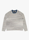 Textured Contrast Collar Crew Grey Multi by Stussy at Couverture and The Garbstore product shot