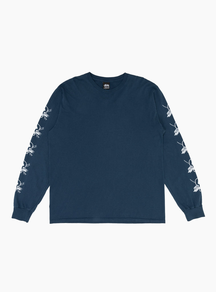 Foils Pig. Dyed LS T-shirt Navy by Stussy at Couverture and The Garbstore 