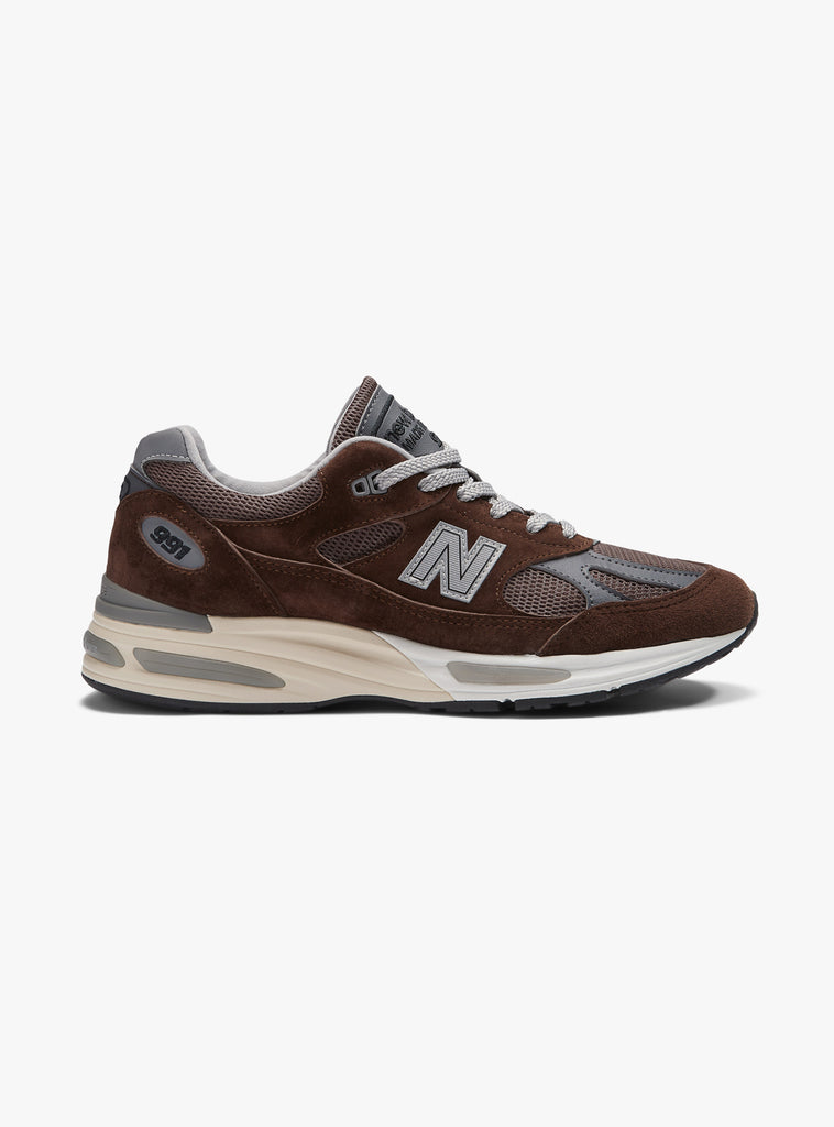 MADE in UK U991BR2 Pinecone & Brown by New Balance at Couverture and The Garbstore