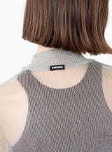 Mesh Turtleneck Sweater Silver by Cordera at Couverture and The Garbstore rear