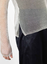 Mesh Turtleneck Sweater Silver by Cordera at Couverture and The Garbstore hem