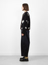 Wool & Mohair Blotch Cardigan Black & White by Cordera at Couverture and The Garbstore side profile