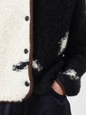 Wool & Mohair Blotch Cardigan Black & White by Cordera at Couverture and The Garbstore close up