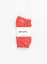 Double Face Merino Wool Crew Socks Red by ROTOTO at Couverture and The Garbstore pair 