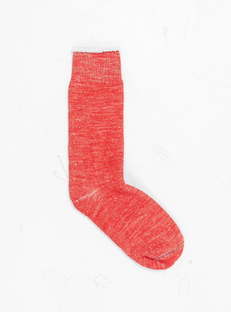 Double Face Merino Wool Crew Socks Red by ROTOTO at Couverture and The Garbstore 