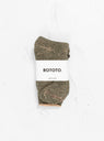 Double Face Merino Wool Crew Socks Green Brown by ROTOTO at Couverture and The Garbstore pair 