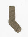 Double Face Merino Wool Crew Socks Green Brown by ROTOTO at Couverture and The Garbstore 