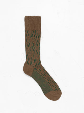 Rain Drop Crew Socks Olive Drab & Green by ROTOTO at Couverture and The Garbstore