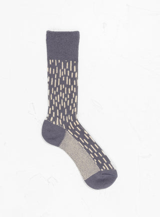 Rain Drop Crew Socks Steel Blue & Ivory by ROTOTO 