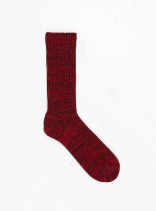 Nep Tweed Marl Socks Burgundy by ROTOTO at Couverture and The Garbstore 