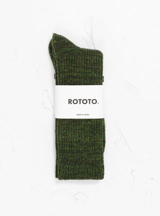 Nep Tweed Marl Socks Dark Green by ROTOTO at Couverture and The Garbstore pair 