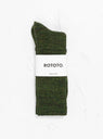 Nep Tweed Marl Socks Dark Green by ROTOTO at Couverture and The Garbstore pair 