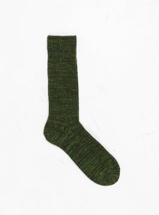 Nep Tweed Marl Socks Dark Green by ROTOTO at Couverture and The Garbstore 