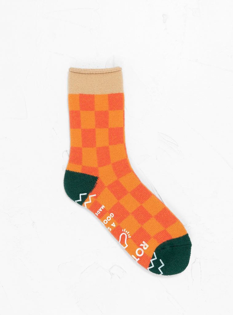 Pile Room Socks Beige & Dark Green by ROTOTO at Couverture and The Garbstore