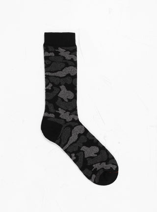 Pile Camo Crew Socks Black by ROTOTO at Couverture and The Garbstore