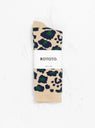 Pile Leopard Crew Socks Navy & Green by ROTOTO at Couverture and The garbstore pair 