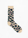 Pile Leopard Crew Socks Navy & Green by ROTOTO at Couverture and The garbstore