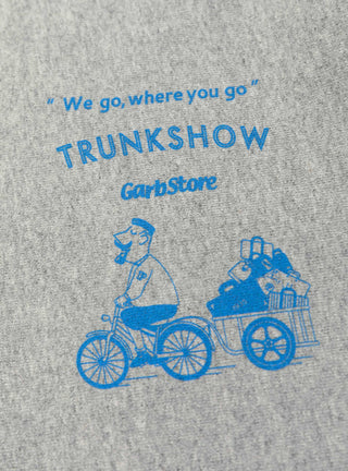 x Garbstore Trunkshow Sweatshirt Heather Grey by Porter Yoshida & Co at Couverture and The Garbstore close up