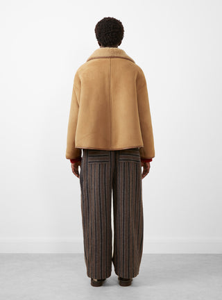 Suede Back Curly Hair Avis Jacket Tan From Cawley At Couverture & The Garbstore - rear shot