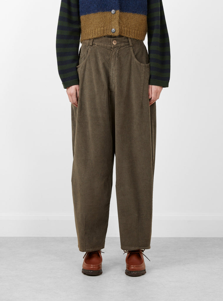 Corduroy Baggy Pants Moss by Cordera at Couverture and The Garbstore full profile