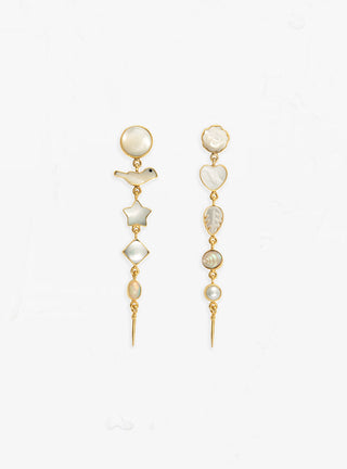 Five Charm With Victorian Drop Earrings White by Grainne Morton at Couverture and The Garbstore