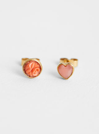 Mismatched Stud Earrings Pink by Grainne Morton at Couverture and The Garbstore