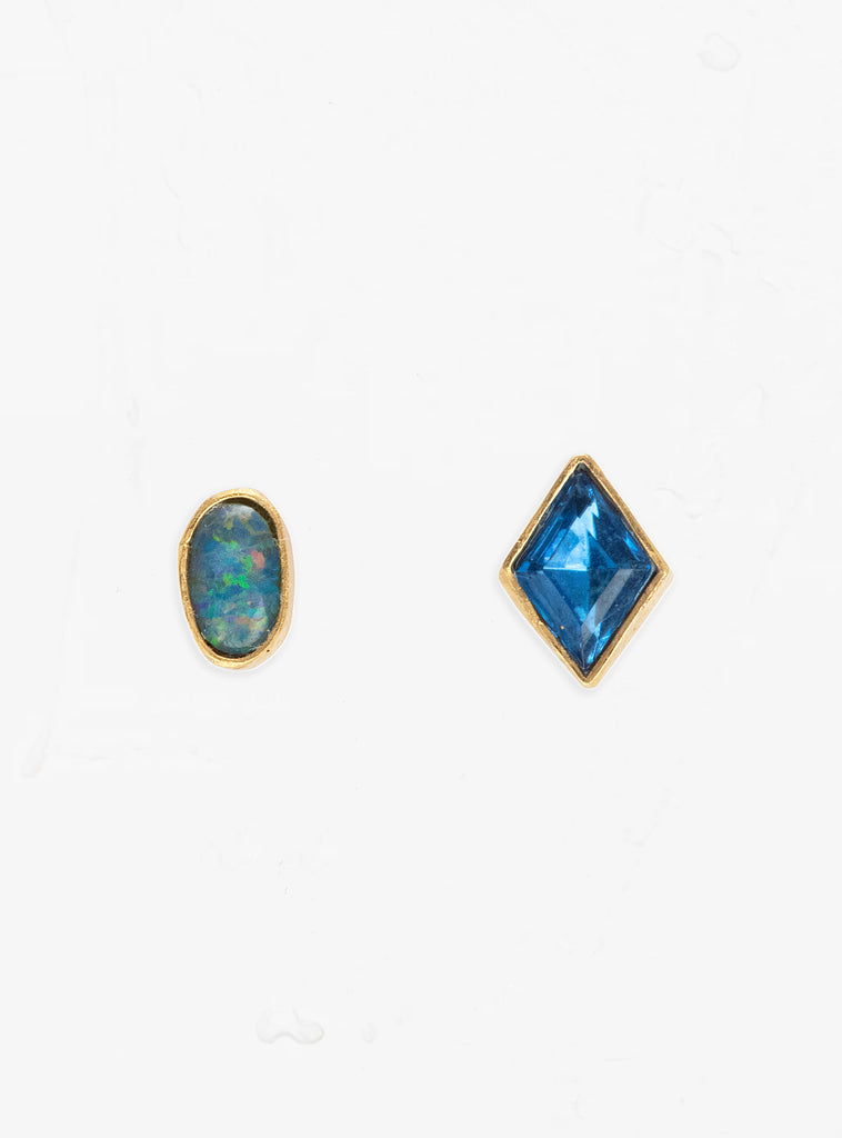 Mismatched Stud Earrings Blue by Grainne Morton at Couverture and The Garbstore